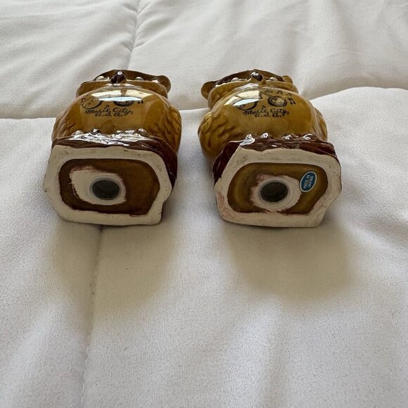Vintage Salt & Pepper Shakers Nashville Music City Ceramic Owls Made In Japan - Picture 4 of 7